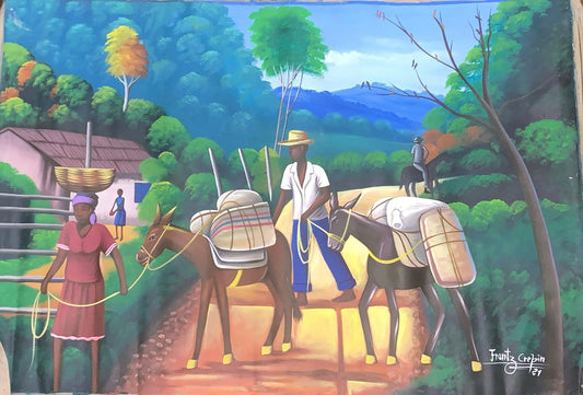 Hand made painting of a beautiful Pastoral Rural Scene