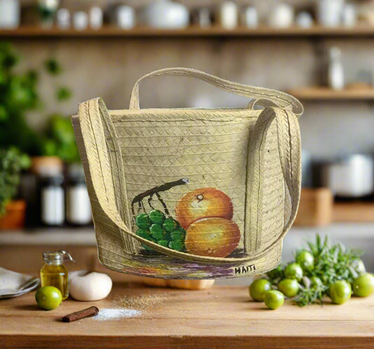 Handcrafted Woven Straw Basket or  Bag